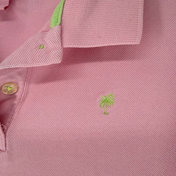 Lilly Pulitzer Polo Womens Size S Solid Pink Short Sleeve Preppy Beach Casual - Picture 3 of 6